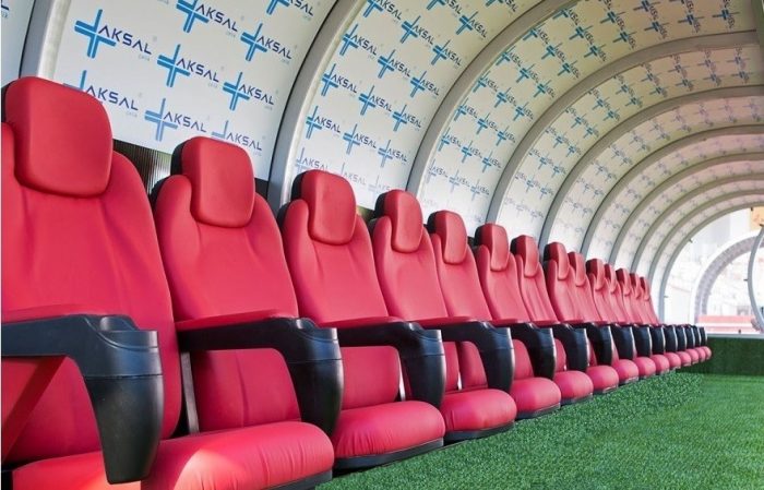 In our factories located in two different cities in Turkey, we not only manufacture stadium seats and auditorium seats. We also manufacture substitute cabins and player seats.